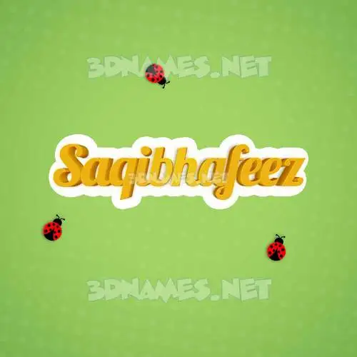 saqibhafeez in Ladybugs style - 3D name wallpaper