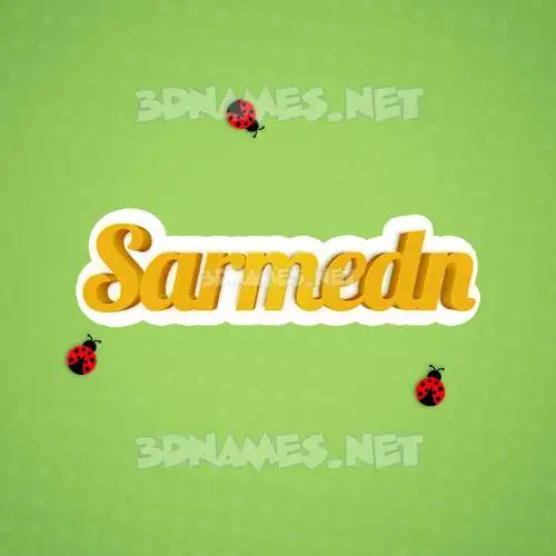 sarmedn in Ladybugs style - 3D name wallpaper