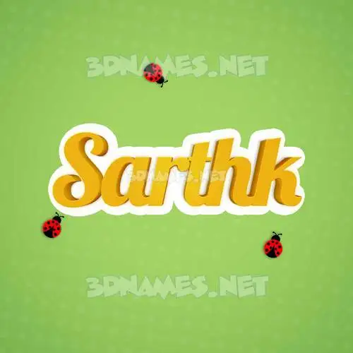 sarthk in Ladybugs style - 3D name wallpaper