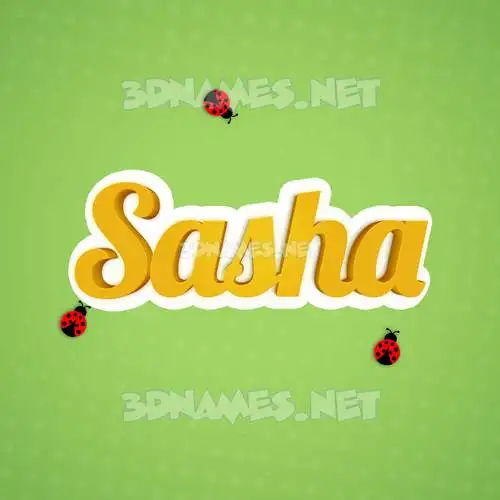 sasha in Ladybugs style - 3D name wallpaper