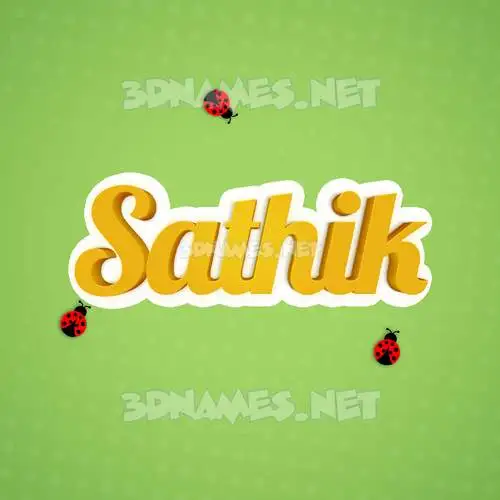 sathik in Ladybugs style - 3D name wallpaper