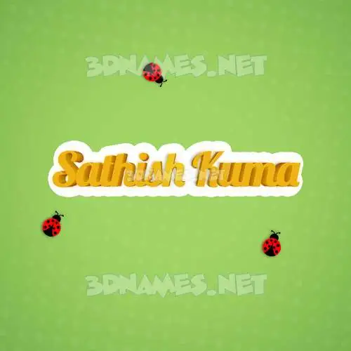 sathish kuma in Ladybugs style - 3D name wallpaper