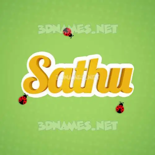 sathu in Ladybugs style - 3D name wallpaper