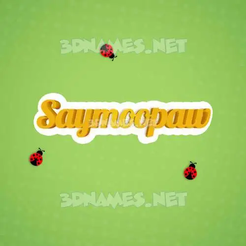 saymoopaw in Ladybugs style - 3D name wallpaper