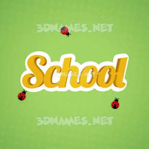 school in Ladybugs style - 3D name wallpaper school in Ladybugs style - 3D name wallpaper