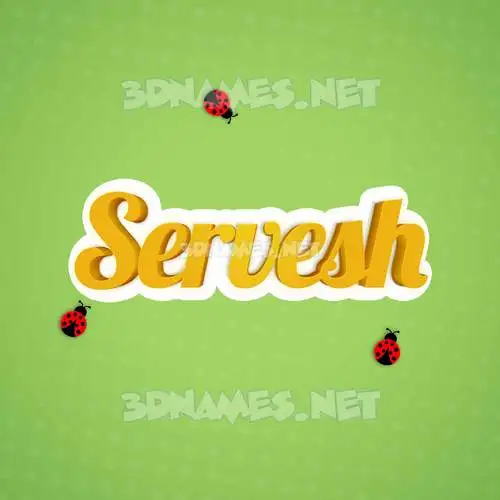 servesh in Ladybugs style - 3D name wallpaper