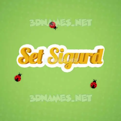 set sigurd in Ladybugs style - 3D name wallpaper