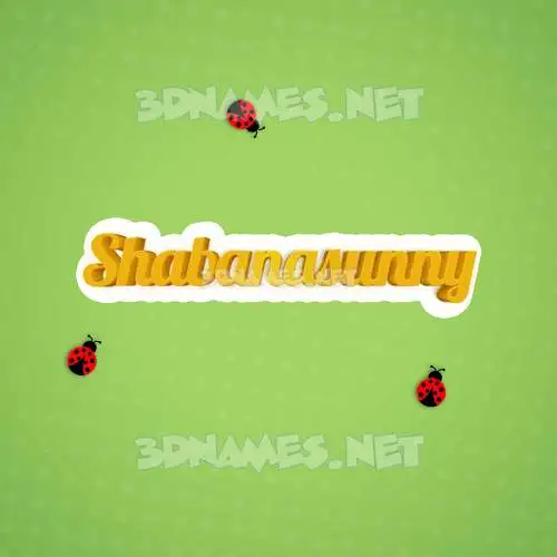 shabanasunny in Ladybugs style - 3D name wallpaper shabanasunny in Ladybugs style - 3D name wallpaper
