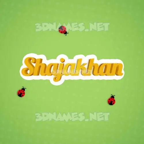 shajakhan in Ladybugs style - 3D name wallpaper