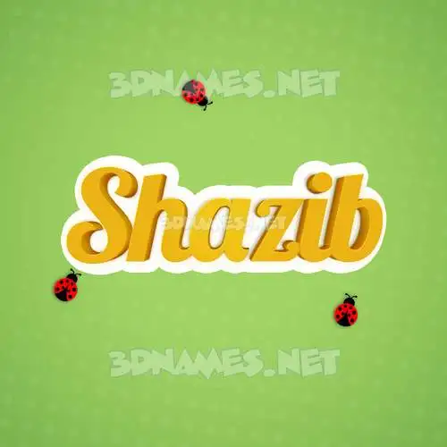 shazib in Ladybugs style - 3D name wallpaper
