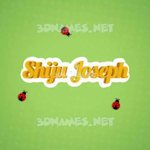 shiju joseph in Ladybugs style - 3D name wallpaper