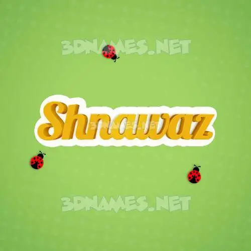 shnawaz in Ladybugs style - 3D name wallpaper