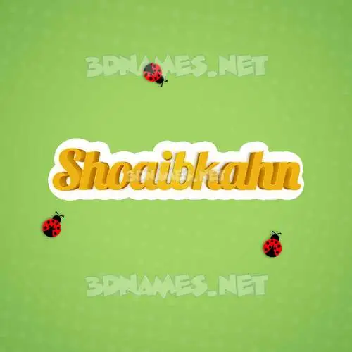 shoaibkahn in Ladybugs style - 3D name wallpaper
