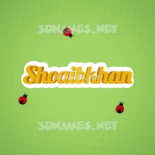 shoaibkhan in Ladybugs style - 3D name wallpaper
