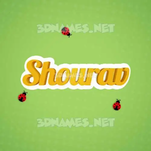 shourav in Ladybugs style - 3D name wallpaper