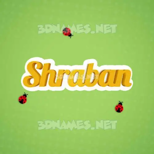 shraban in Ladybugs style - 3D name wallpaper