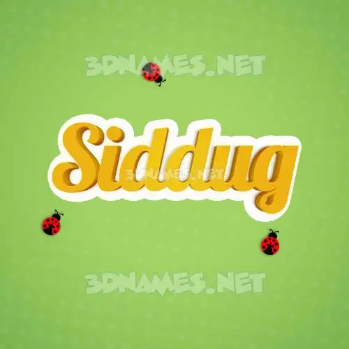 siddug in Ladybugs style - 3D name wallpaper