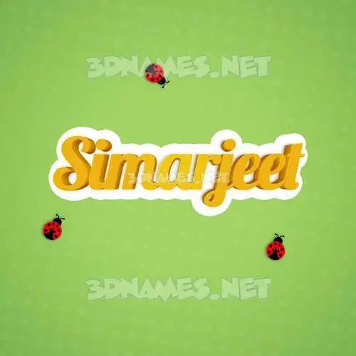 simarjeet in Ladybugs style - 3D name wallpaper