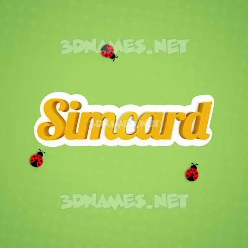 simcard in Ladybugs style - 3D name wallpaper simcard in Ladybugs style - 3D name wallpaper