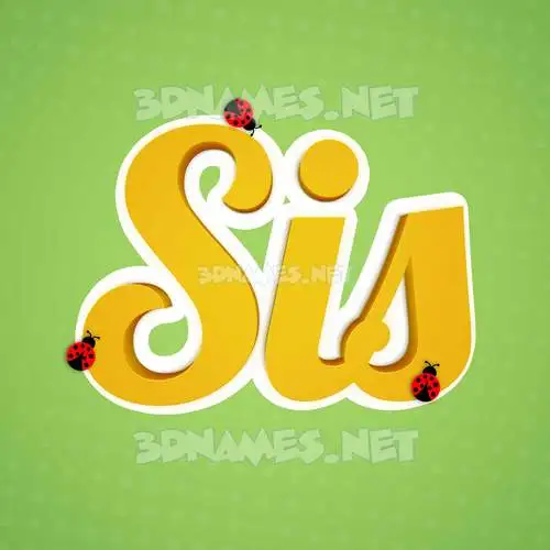 sis in Ladybugs style - 3D name wallpaper sis in Ladybugs style - 3D name wallpaper