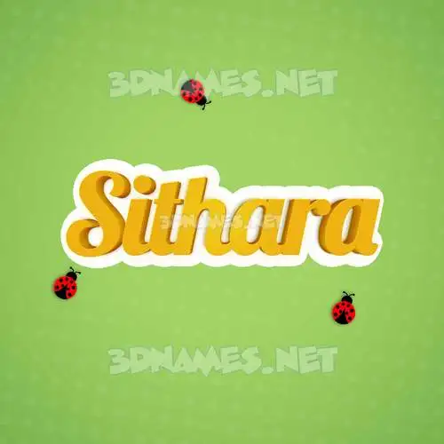 sithara in Ladybugs style - 3D name wallpaper