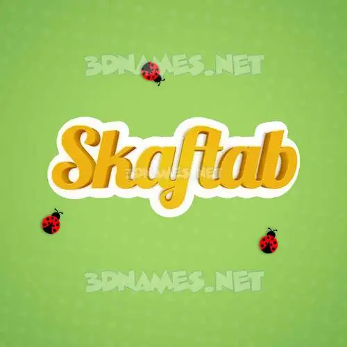 skaftab in Ladybugs style - 3D name wallpaper skaftab in Ladybugs style - 3D name wallpaper