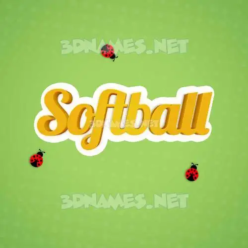 softball in Ladybugs style - 3D name wallpaper
