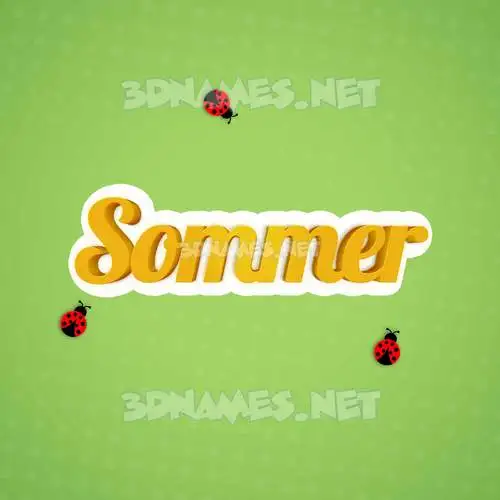 sommer in Ladybugs style - 3D name wallpaper sommer in Ladybugs style - 3D name wallpaper