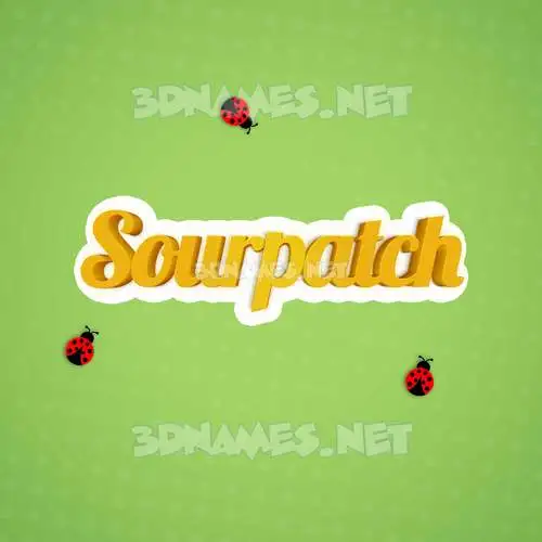 sourpatch in Ladybugs style - 3D name wallpaper