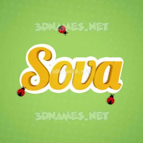 sova in Ladybugs style - 3D name wallpaper sova in Ladybugs style - 3D name wallpaper