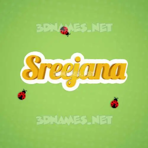 sreejana in Ladybugs style - 3D name wallpaper