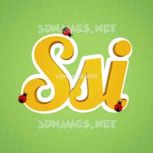 ssi in Ladybugs style - 3D name wallpaper