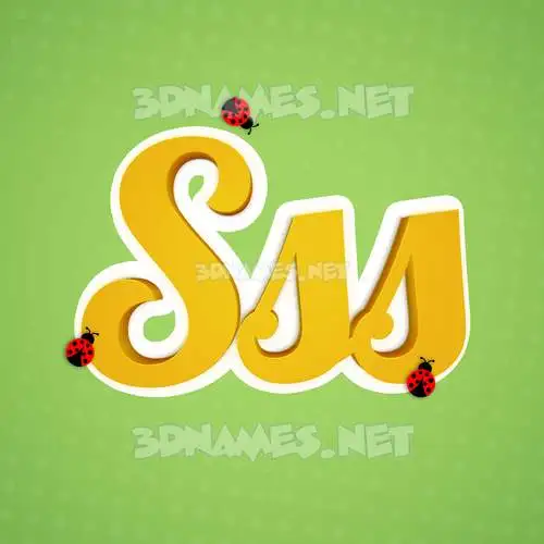 sss in Ladybugs style - 3D name wallpaper