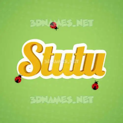 stutu in Ladybugs style - 3D name wallpaper