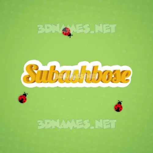 subashbose in Ladybugs style - 3D name wallpaper
