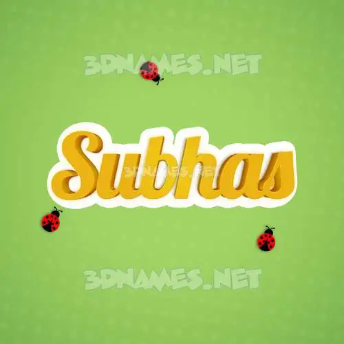 subhas in Ladybugs style - 3D name wallpaper