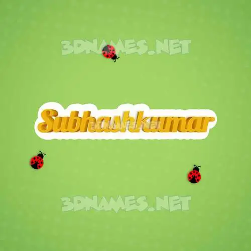 subhashkumar in Ladybugs style - 3D name wallpaper