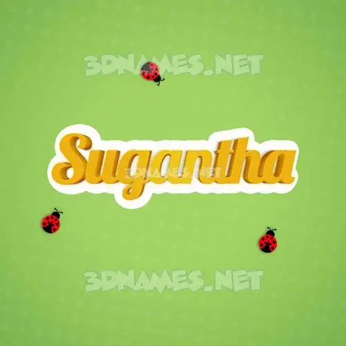 sugantha in Ladybugs style - 3D name wallpaper