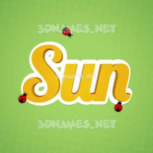 sun in Ladybugs style - 3D name wallpaper sun in Ladybugs style - 3D name wallpaper