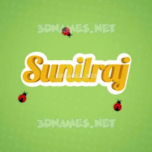 sunilraj in Ladybugs style - 3D name wallpaper