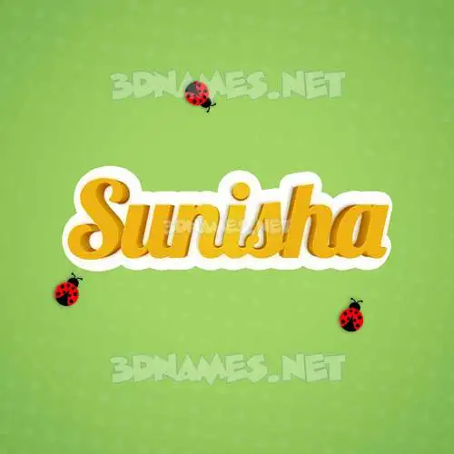 sunisha in Ladybugs style - 3D name wallpaper