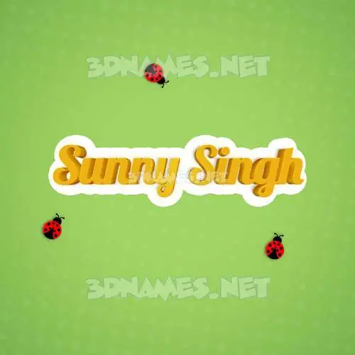 sunny singh in Ladybugs style - 3D name wallpaper