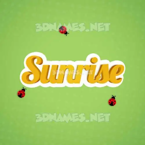 sunrise in Ladybugs style - 3D name wallpaper sunrise in Ladybugs style - 3D name wallpaper