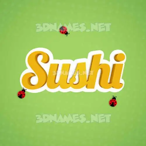 sushi in Ladybugs style - 3D name wallpaper