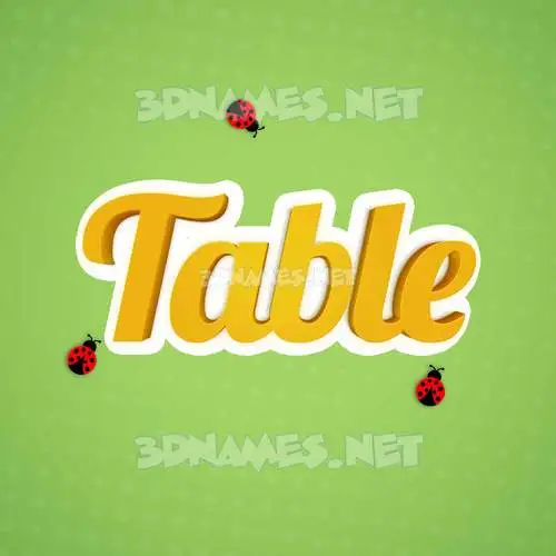 table in Ladybugs style - 3D name wallpaper