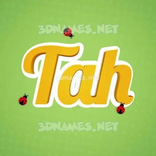 tah in Ladybugs style - 3D name wallpaper