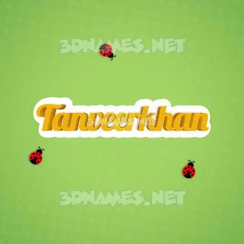 tanveerkhan in Ladybugs style - 3D name wallpaper