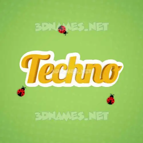 techno in Ladybugs style - 3D name wallpaper