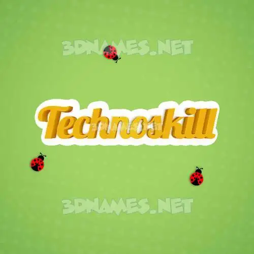 technoskill in Ladybugs style - 3D name wallpaper technoskill in Ladybugs style - 3D name wallpaper