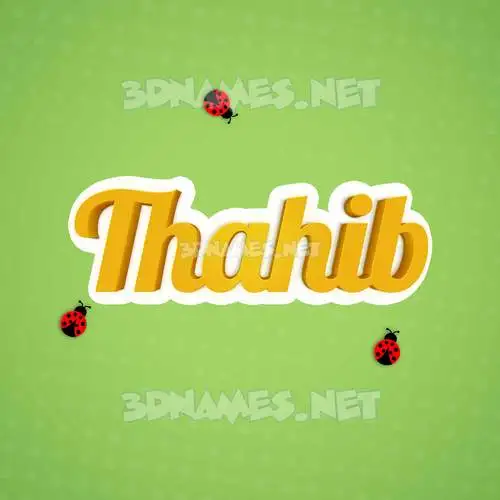 thahib in Ladybugs style - 3D name wallpaper
